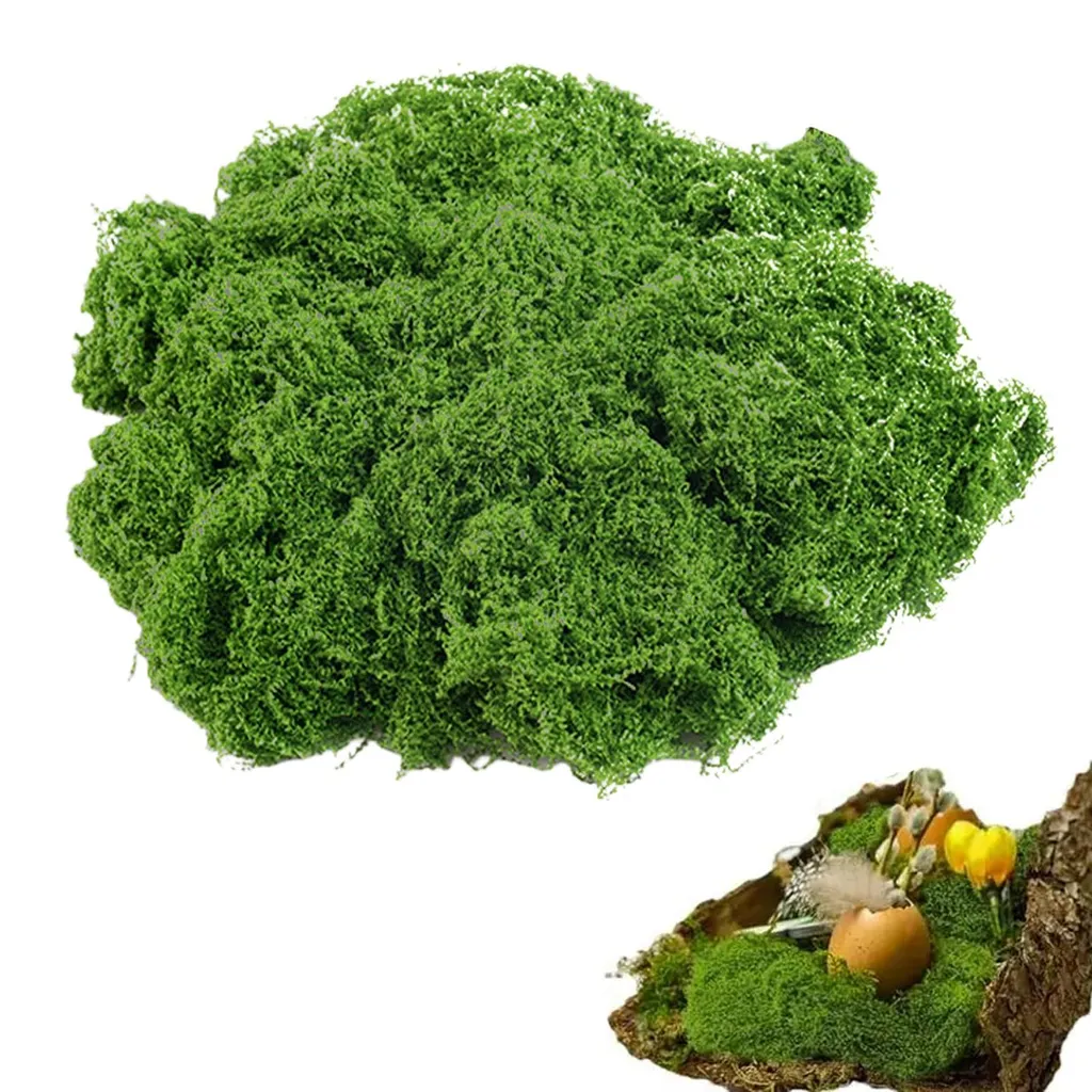 Mousse artificielle verte 100g pour décoration et bricolage créatif