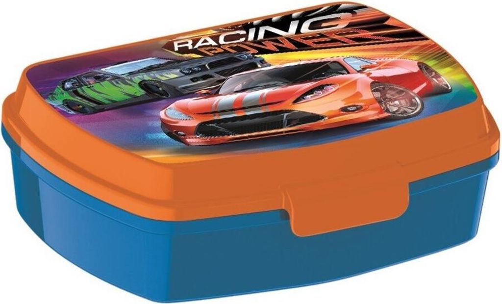 Kinderservies + lunchbox - Raceauto Productafbeelding 