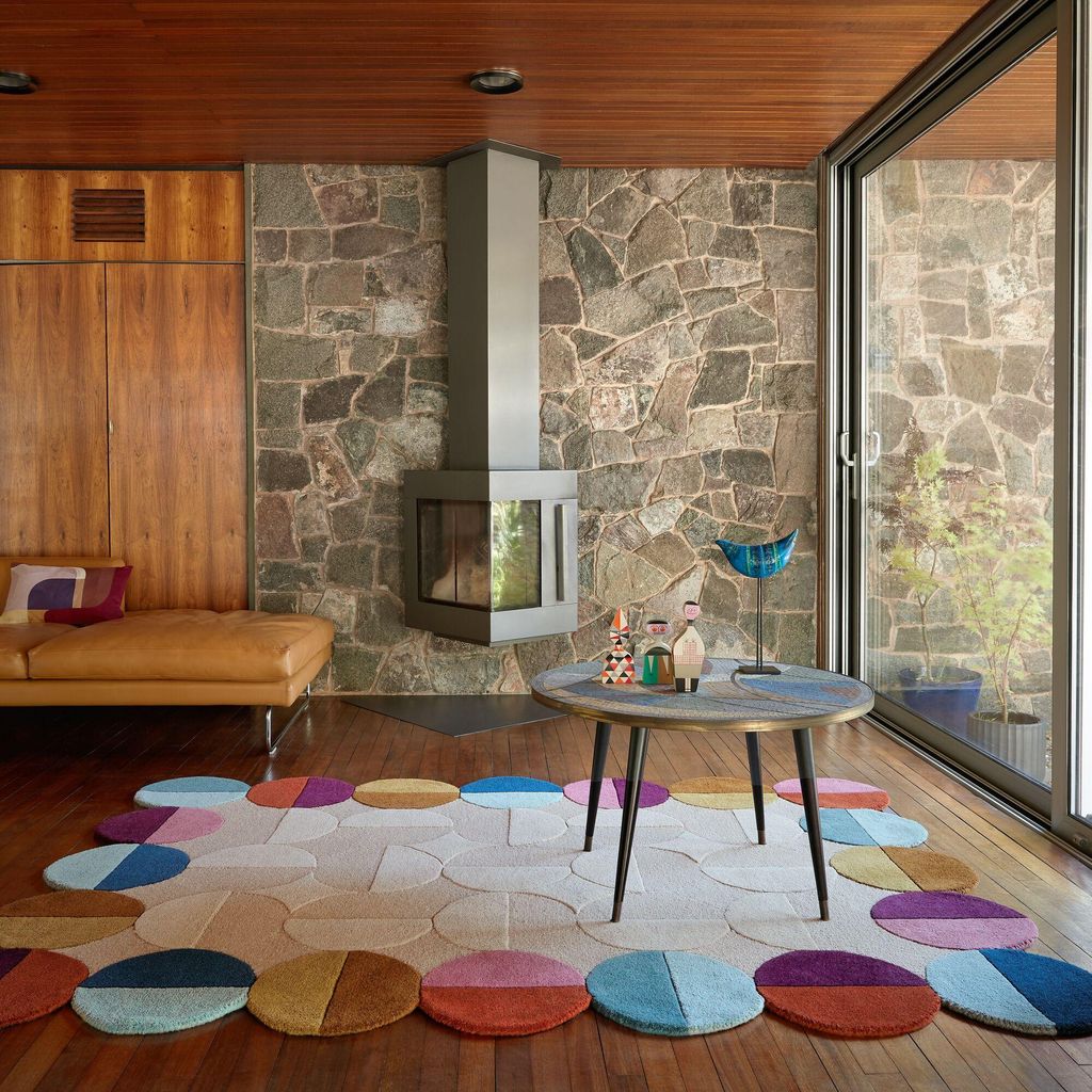 Wollteppich Scallop Muster, Geometrisch, Wohnzimmer Multicolor-Beige Rechteckig 200x290 | 100% Wolle, Rücken aus 75% Baumwolle, 25% Polyester | Fl...