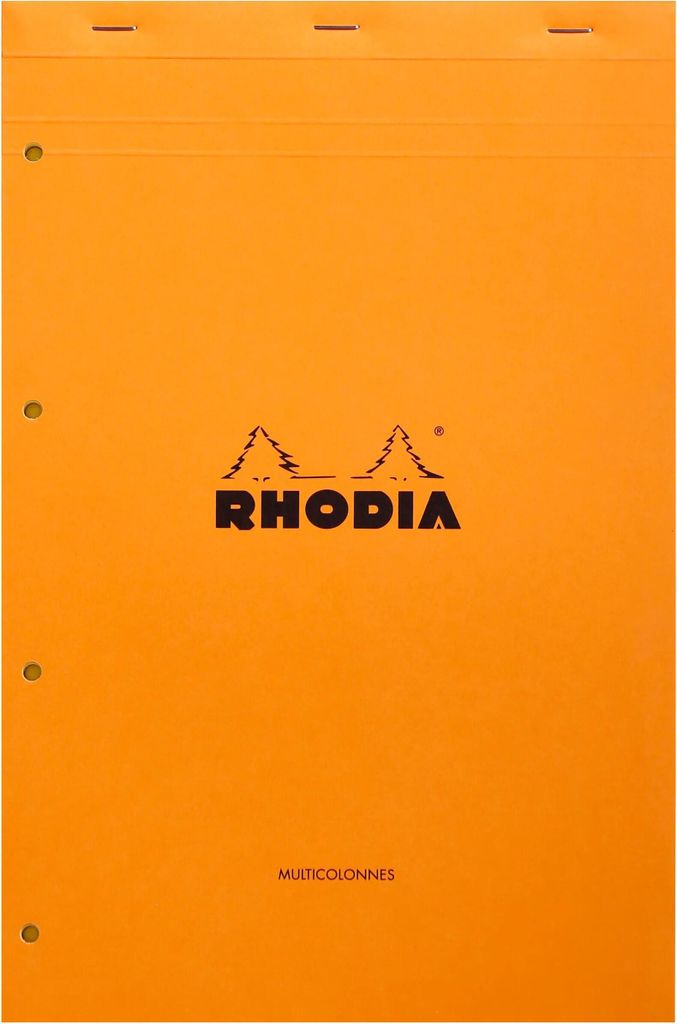 Rhodia 5x Block geheftet Audit A4 80 Blätter gelb 80g - Orange 119700C