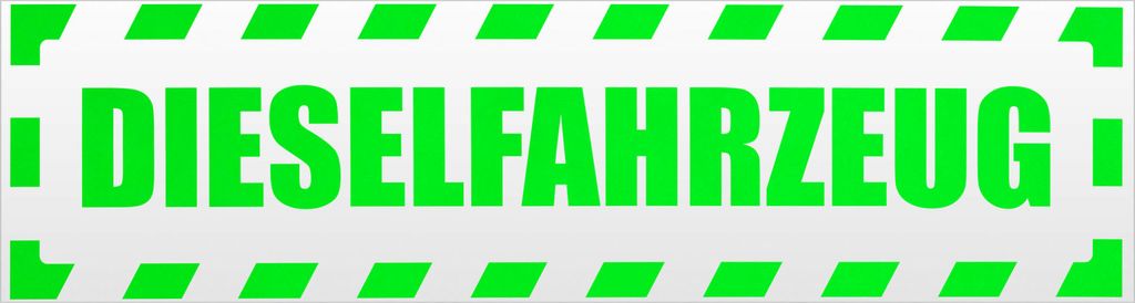 Kiwistar Dieselfahrzeug gestreift Magnetschild Schild magnetisch - 45cm Neongrün - Magnetfolie für Auto PKW Kfz