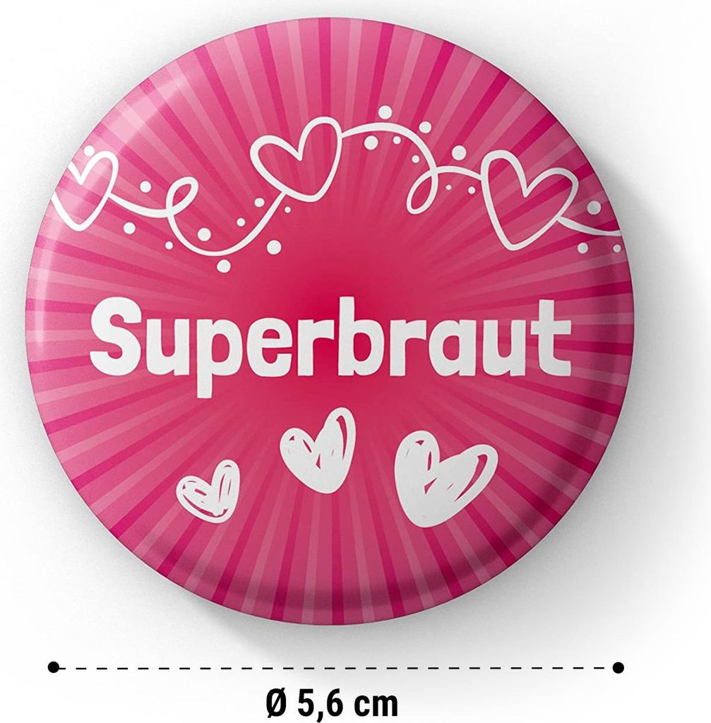 Buttons Wilde Mädels JGA 12 Buttons 5,6 cm extra groß JGA-Geschenk