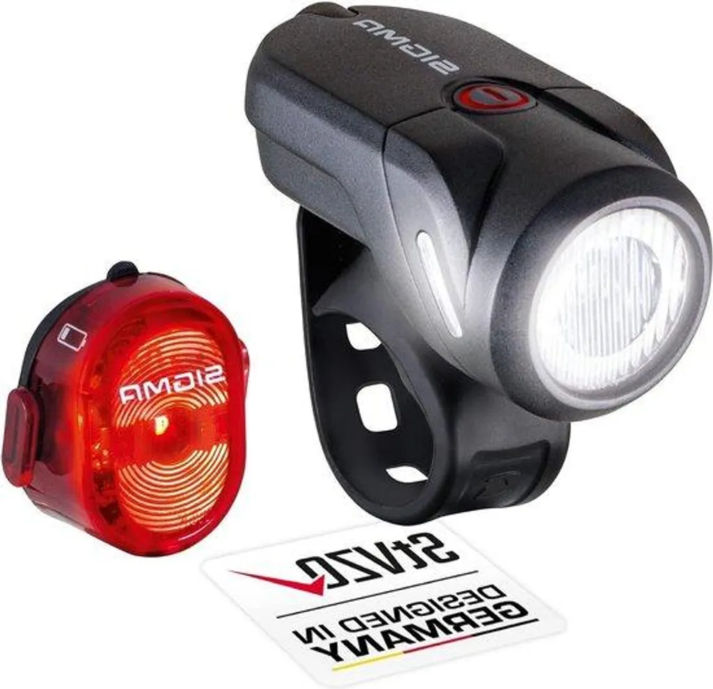 Kit lumières vélo LED 35 Lux avec feu arrière Nugget II haute visibilité