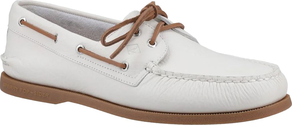 Sperry - Herren Bootsschuhe "Authentic", Leder FS11663 (45,5 EU) (Weiß/Gummi Rosa)