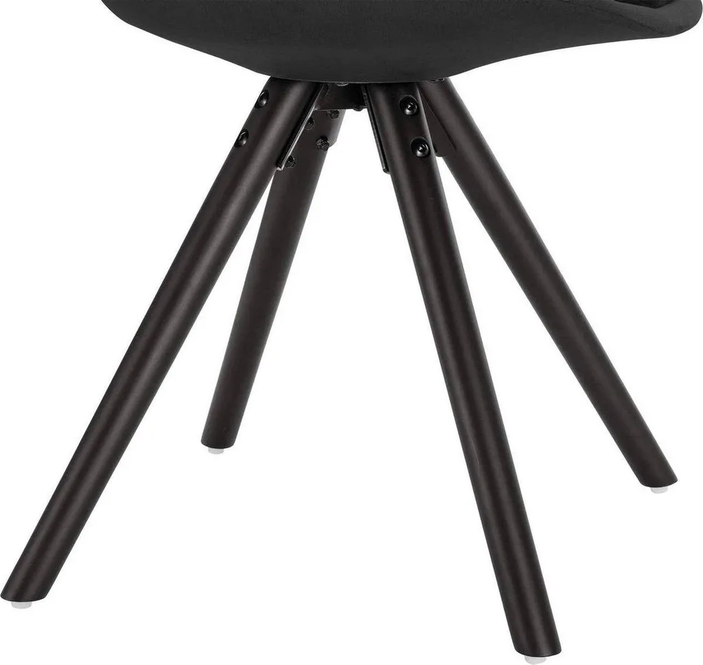Chaise visiteur Happyment Zizi noire lot de 2 pour salle à manger et bureau - 2