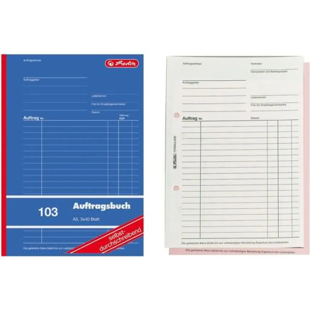 Blocco Commissioni Herlitz 103 A5: La Carta che Resiste in Cantiere