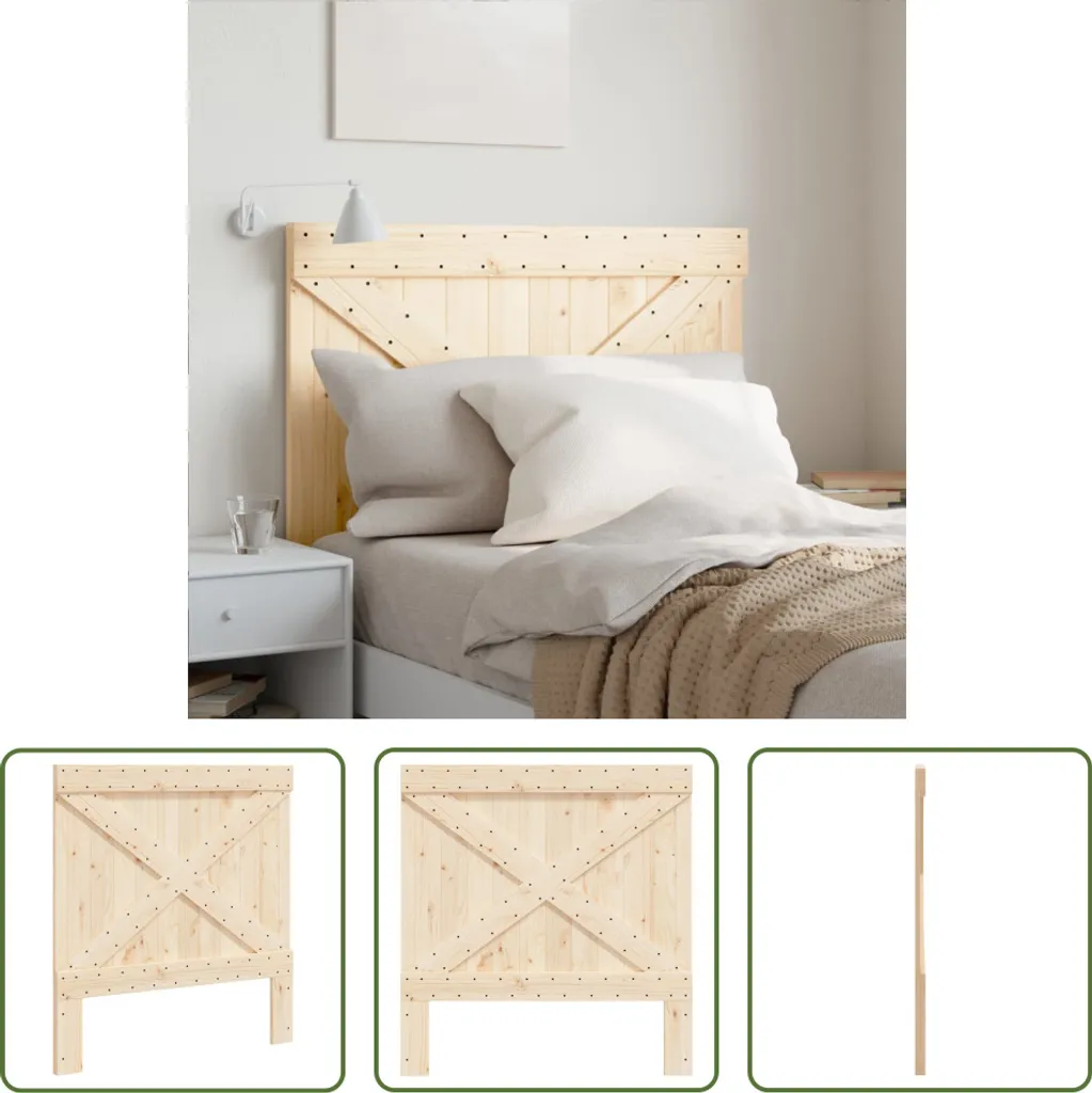 Tête de lit en pin massif 100x104 cm - Dosseret de lit bois naturel