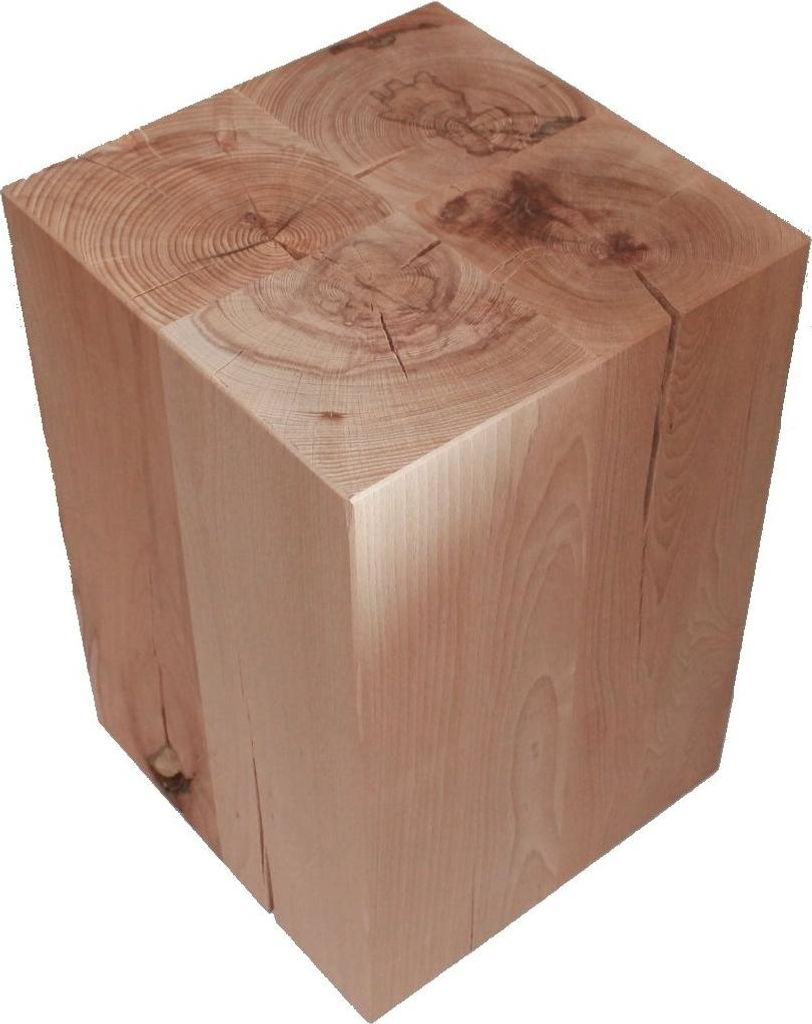 01 Sitzblock Massiv Holz Block Sitzhocker Buche 45 x 30 x 30 cm
