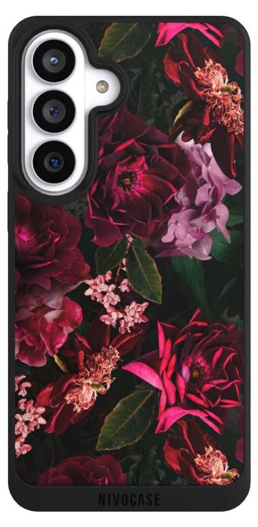 NIVOCASE Handyhülle für Samsung Galaxy S26+ Hülle NIVOpure Case Schwarz Blumen Blüte Rose
