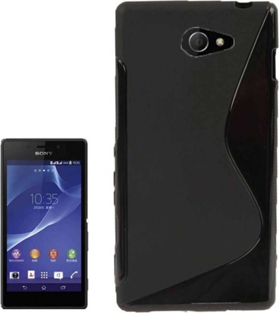Handyhülle S Line TPU Tasche für Sony Xperia M2 S50h Schwarz