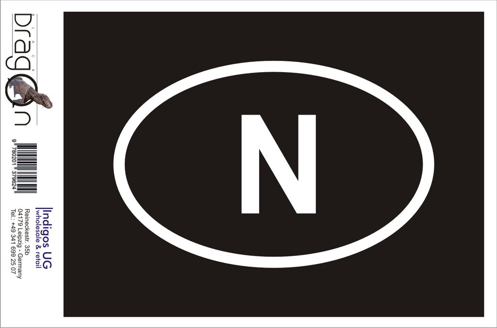 Aufkleber / Autoaufkleber - JDM / Die cut / Auto / OEM - Norwegen N - 160x110 mm silber - Heckscheibe / Heckscheibenaufkleber