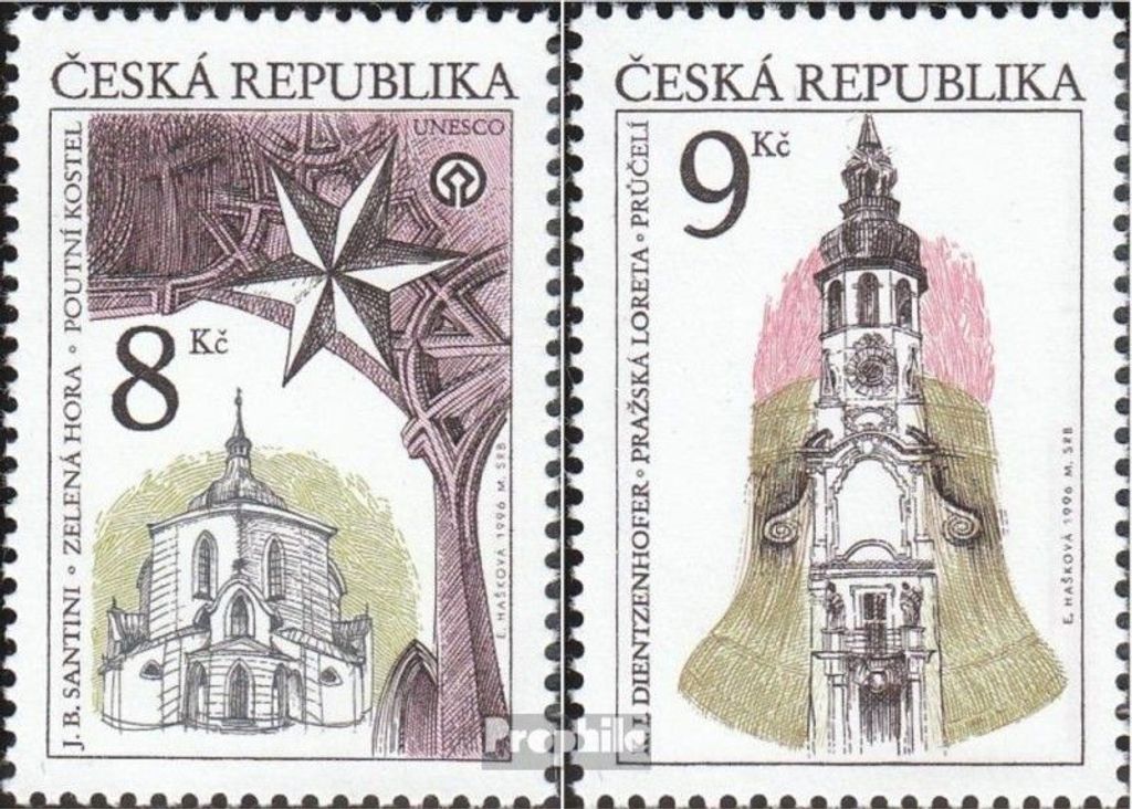 Briefmarken Tschechien 1996 Mi 119-120 (kompl.Ausg.) postfrisch Welterbe
