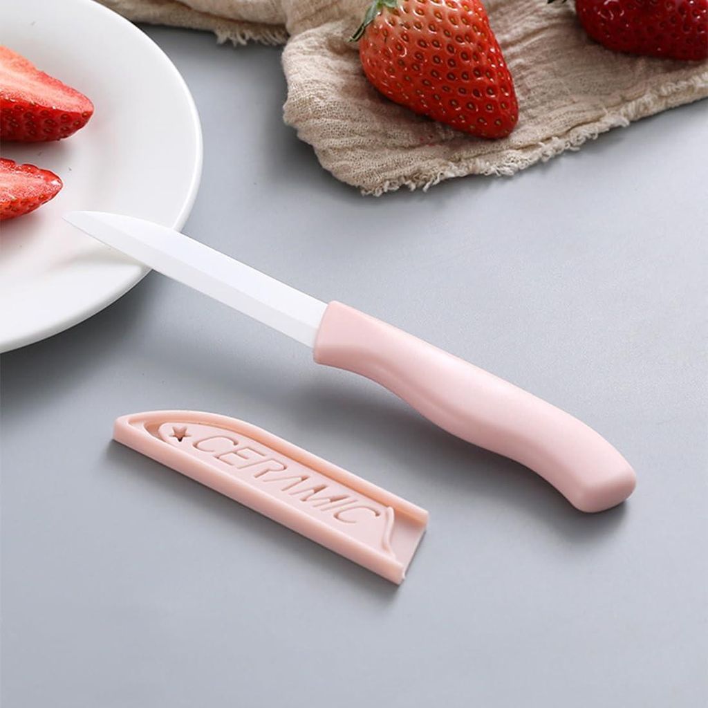 3-teiliges Keramisches Küchenmesser-Set - 80 mm Klinge, zum Schneiden von Gemüse, Obst und Brot