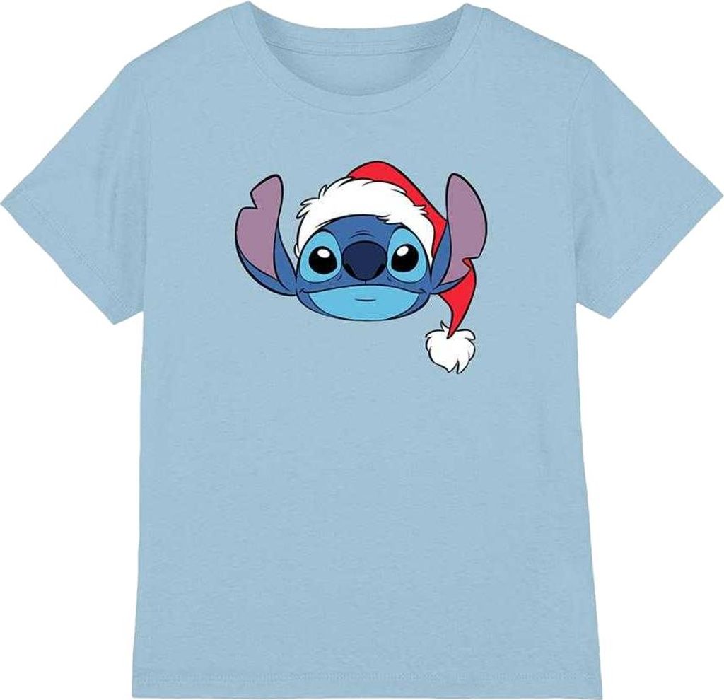 Lilo & Stitch - T-Shirt für Kinder, weihnachtliches Design TV26401 (128) (Hellblau)