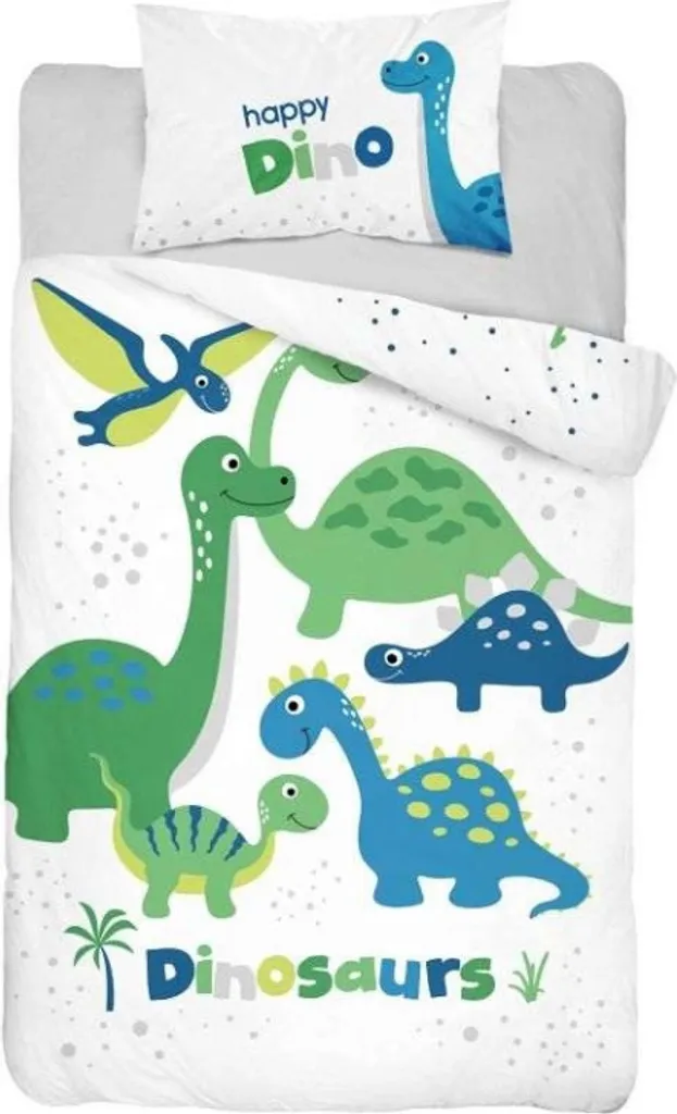 Draps enfant 100x135 bambou anti-transpiration et hypoallergénique Dino
