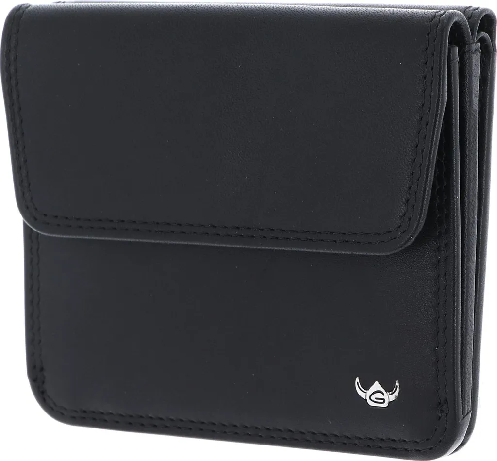 Golden Head Portafoglio Polo con Portamonete | Pelle Nera RFID Protect