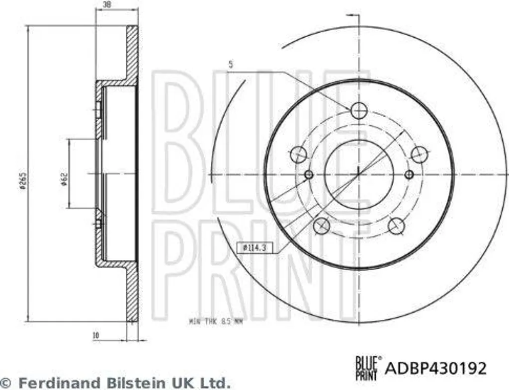 Disque de frein arrière pour Toyota Yaris - Remplace OE 4243152180 Acier