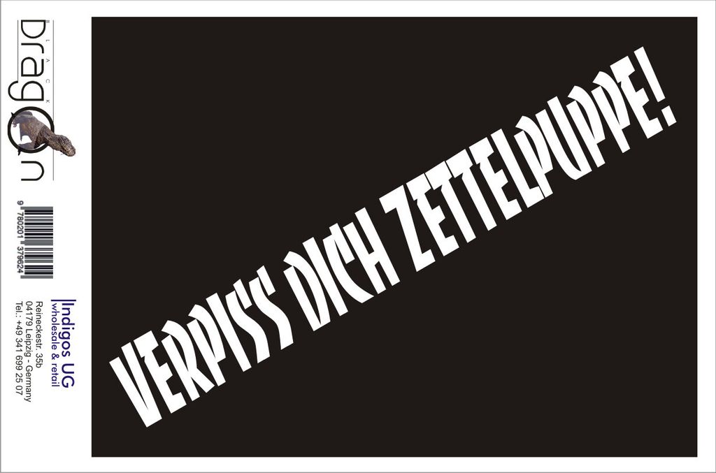 Aufkleber / Autoaufkleber - JDM / Die cut / Auto / OEM - Verpiss dich, Zettelpuppe - 150x20 mm rot - Heckscheibe / Heckscheibenaufkleber