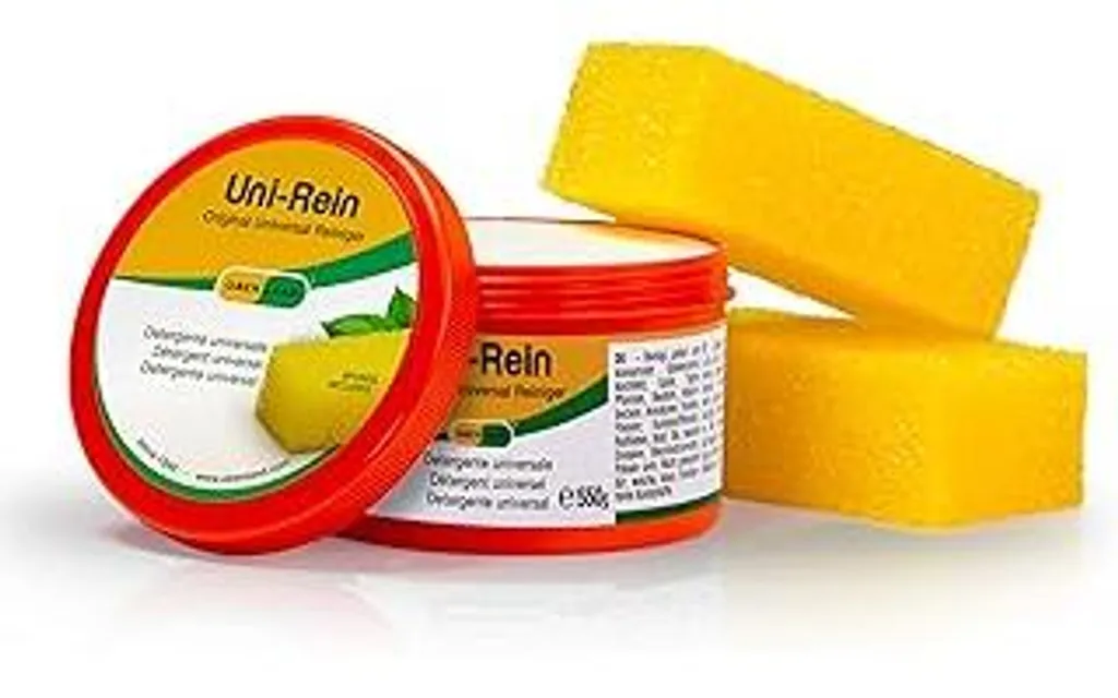 Obenland Uni-Rein – mattoncino ecologico con 2 spugne – Detergente universale versatile per tutte le superfici in cucina, bagno, WC e rubinetteria, finestre, scarpe da ginnastica, piani cottura in vetroVetroceramica - 550 g
