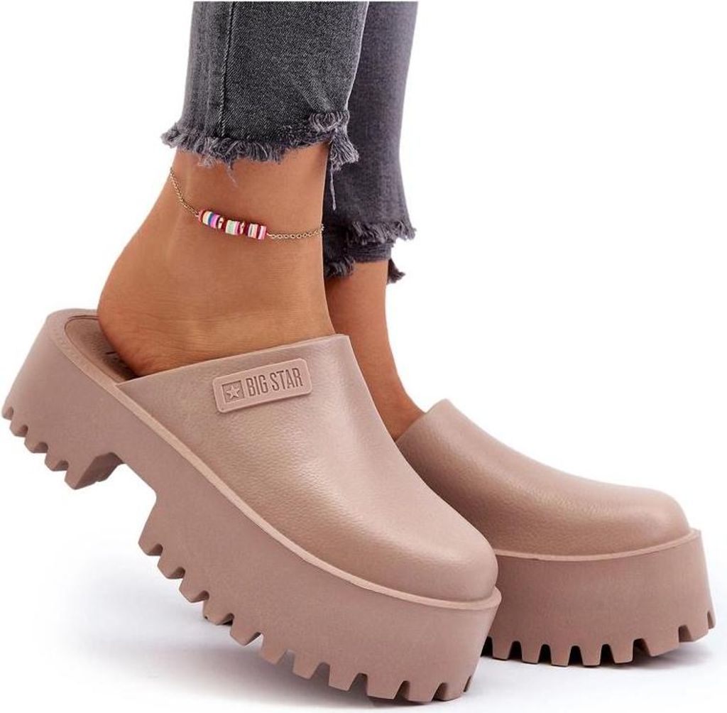 Damen Pantoletten mit massiver Sohle Big Star NN274015 Weiß Produktbild 