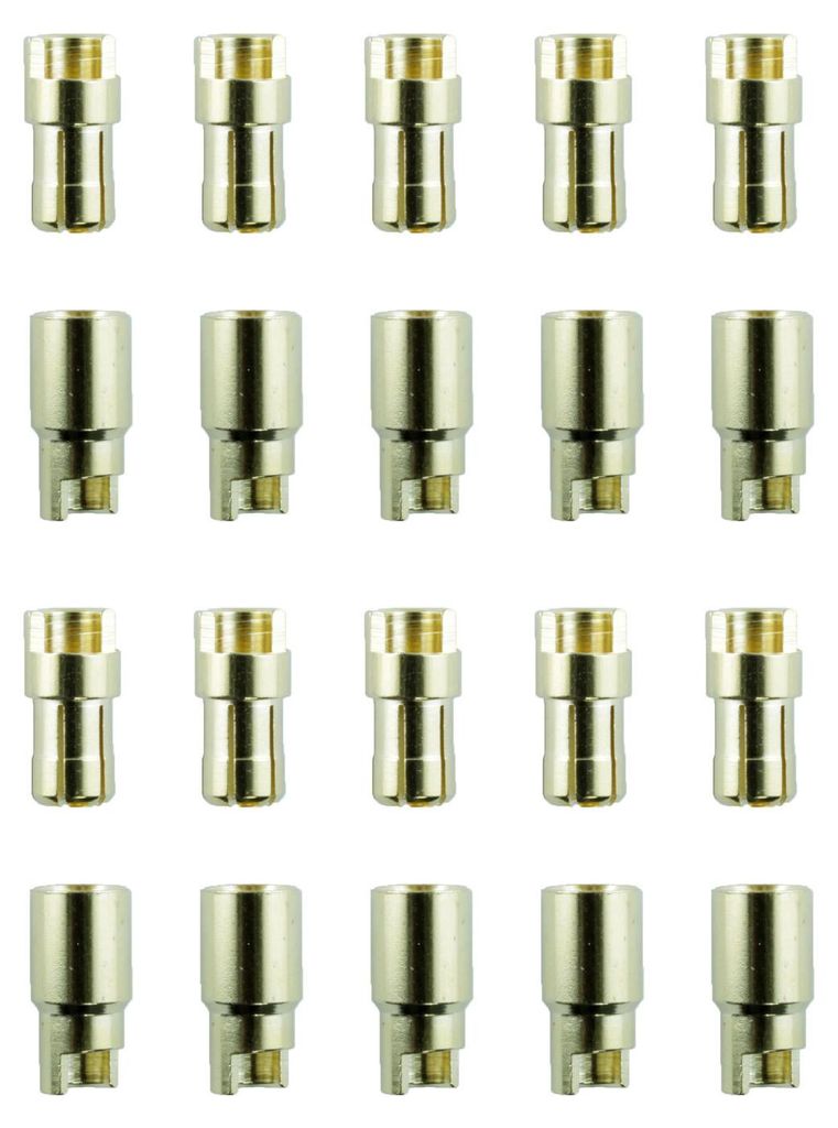 10 Paar 6 mm Goldkontaktstecker Verbinder (Stecker/Buchse) Produktbild 