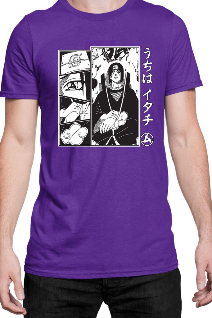 Herren T-Shirt Naruto Itachi Uchiha 03, Man L / Lila