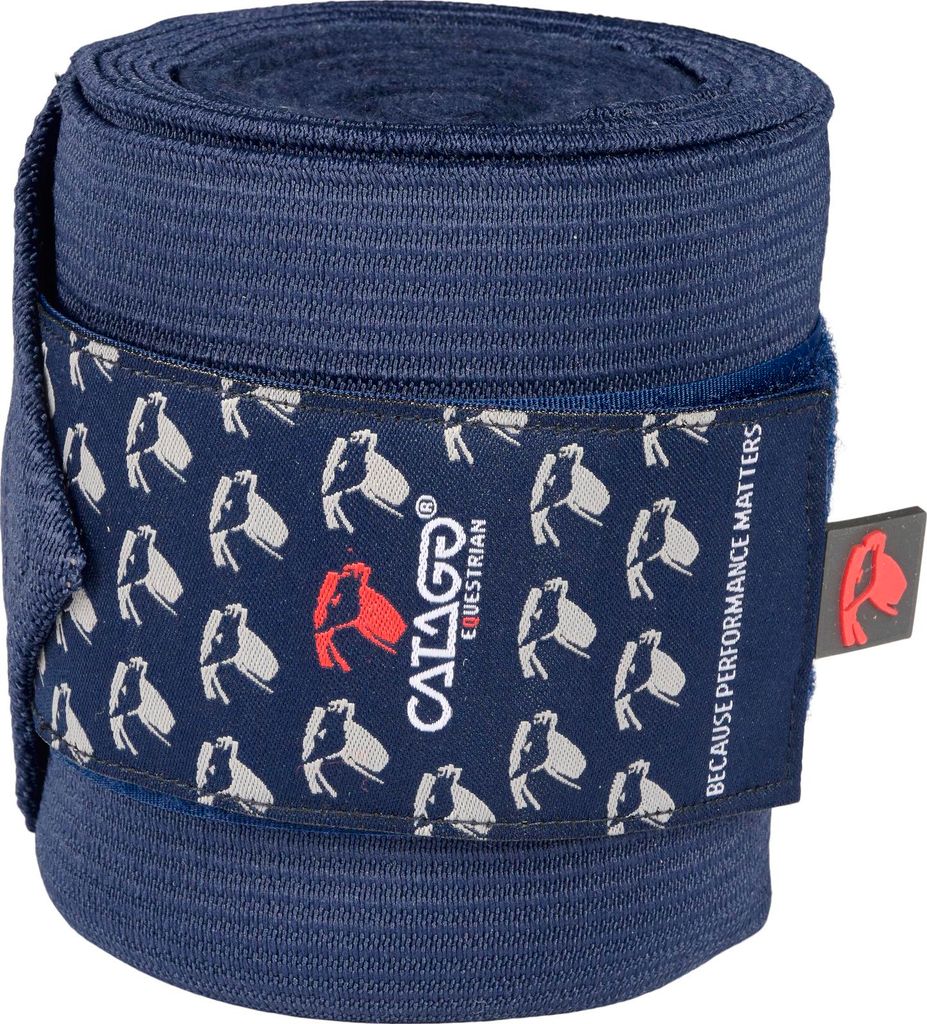 CATAGO Fleecebandagen für Pferde, 4 Stück - blau