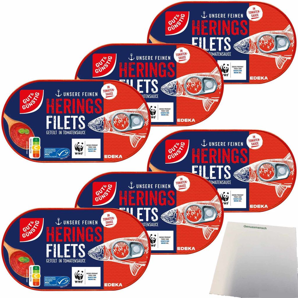 Gut & Günstig Heringsfilets in Tomatensauce 6er Pack Produktbild 