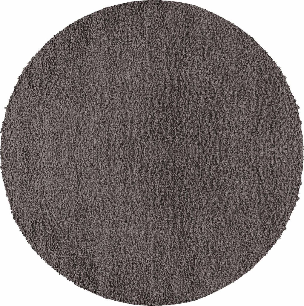 Carpetsale24 Hochflor Teppich Uni Einfarbig Modern Shaggy Teppich Wohnzimmer Flauschig Weich Preishammer, Grösse: 160 cm Rund