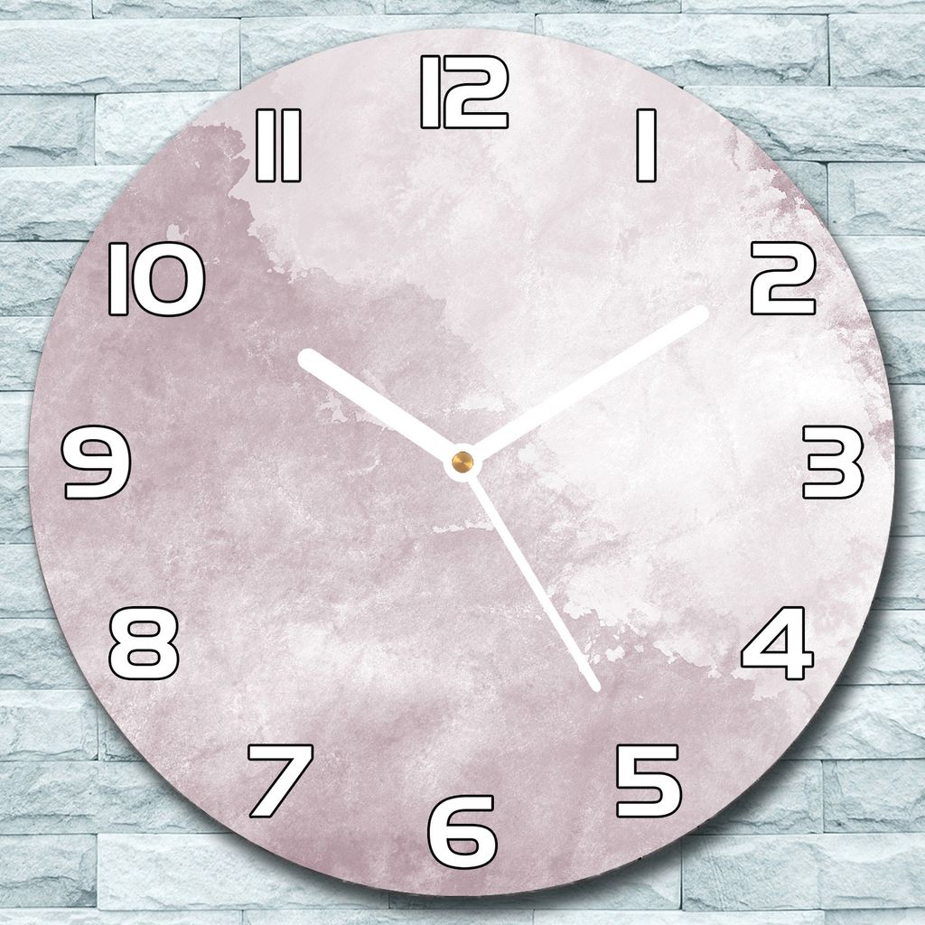 Wanduhr aus Glas Rund fi 30 Aquarell Abstrakte Quarz Deko Produktbild 