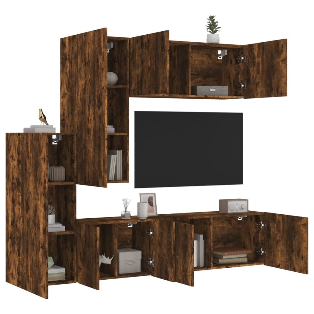 Maison Exclusive - 5-tlg. Wohnwand Räuchereiche Holzwerkstoff