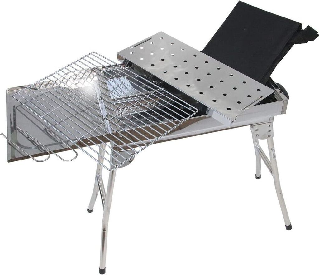 Edelstahl Koffergrill Aladdin Portabler Mangal BBQ Grill Produktbild 8