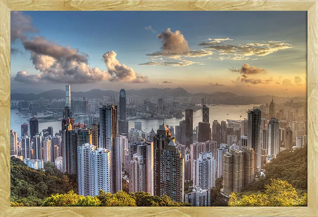 Décoration Murale : Poster Hong Kong Encadré Victoria Peak 61x91,5 cm