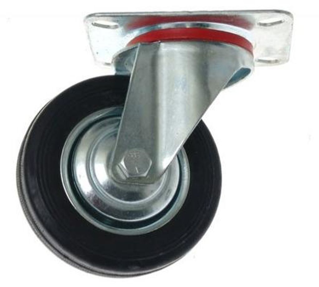 CKPS-SG 125W Lenkrolle mit schwarzer Gummibereifung, Tragkraft 100 kg