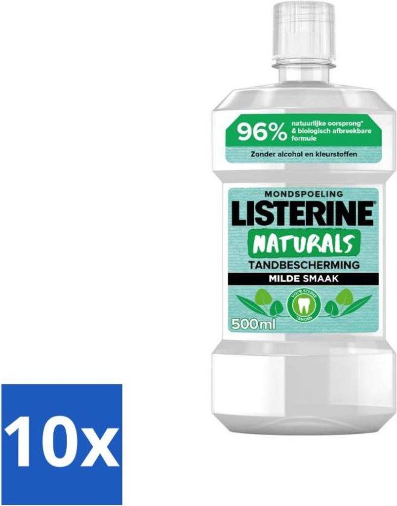 Listerine Naturals Mundspülung Zahnschutz 500 ml - Vorteilspack - 10 Stücke
