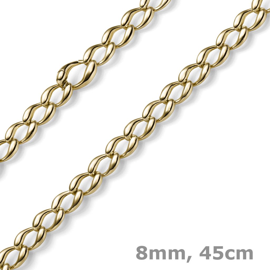 8mm Phantasiekette Collier Halskette Halsschmuck 585 Gold Produktbild 