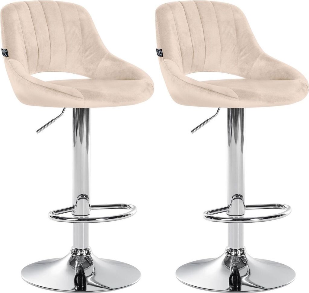 2er Set Barhocker Milet Samt C creme