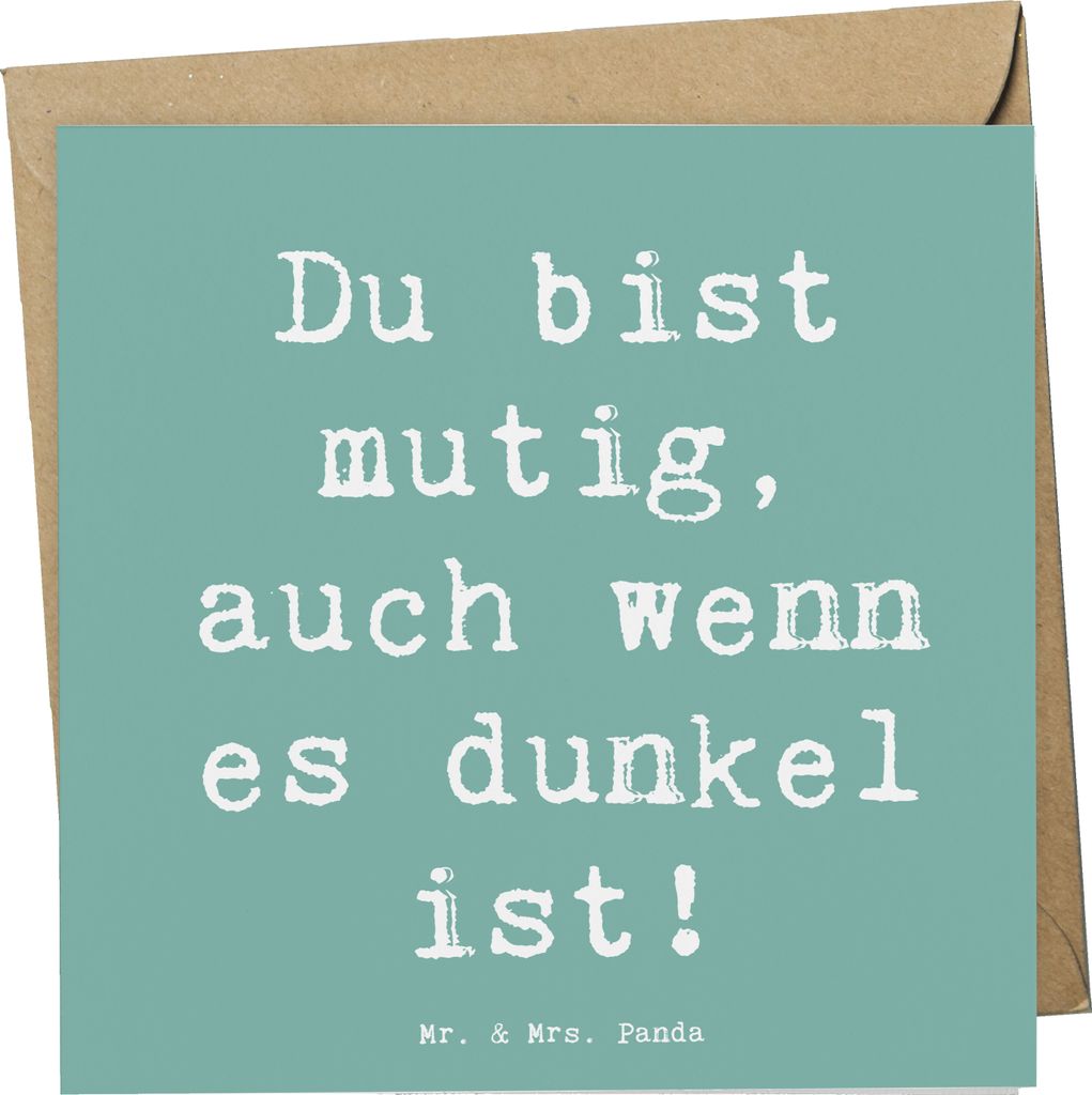 Mr. & Mrs. Panda Klappkarte Spruch Angst vor Dunkelheit überwinden - Meeresbrise - Geschenk, Grußkarte, anlasskarte, Zuversicht, Vertrauem, liebe...