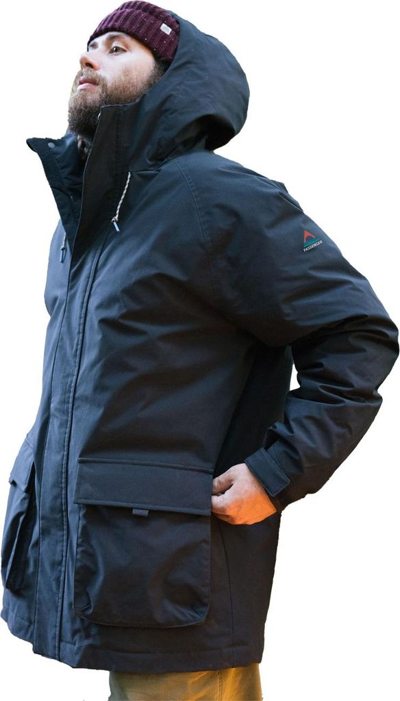 Passenger Herren Winterjacke Baltic Recycled Insulated Parka, Größe:L, Farben:black