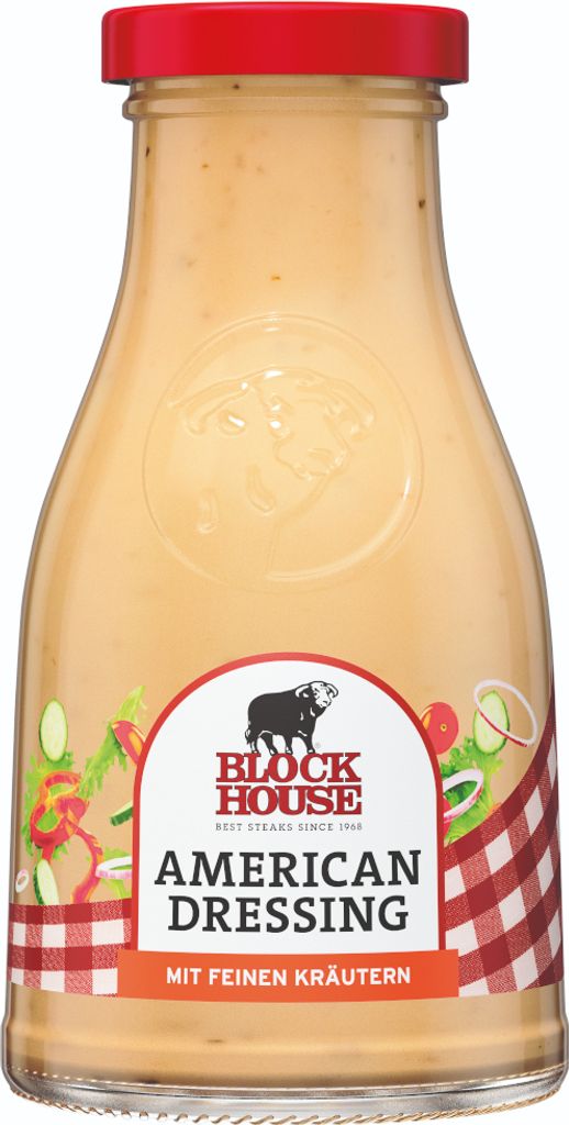 BLOCK HOUSE Salatdressing AMERICAN, 240ml Glas Produktbild 