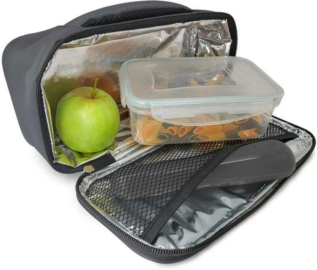 Sac lunch noir avec poche de rangement Nerthus FIH 429 isotherme