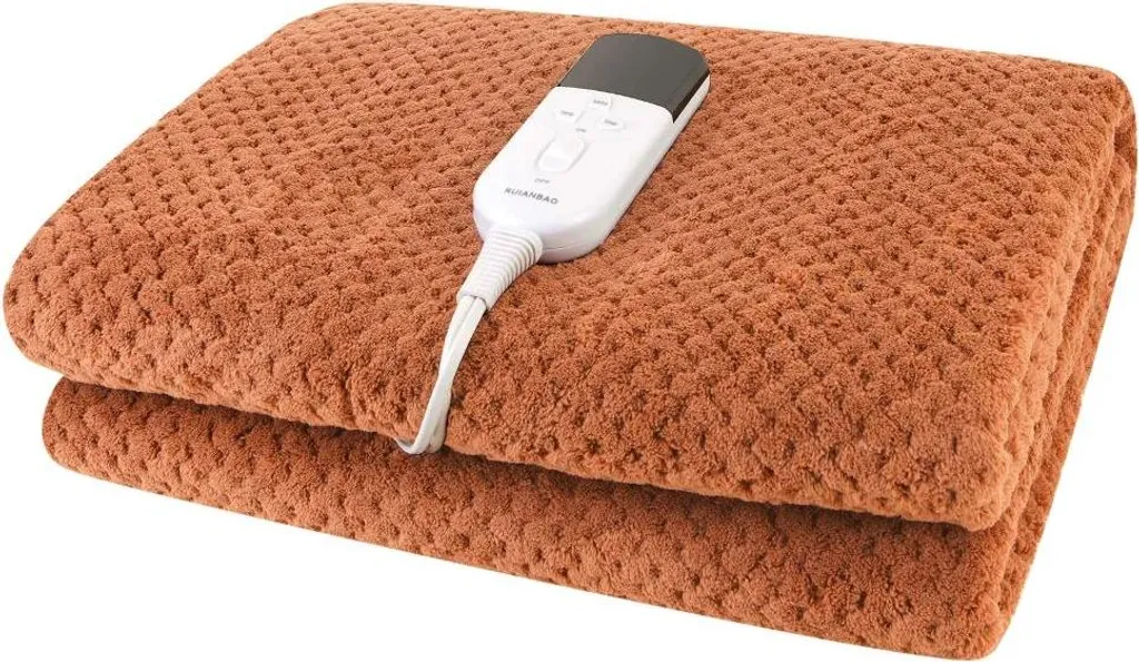 Coperta Elettrica Singola 150x80 in Morbida Flanella Caffè | Scaldaletto