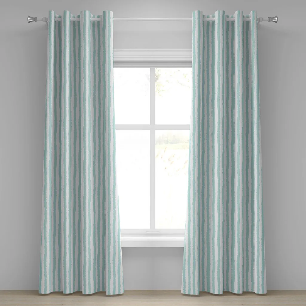 Rideau à œillets 280x175 cm ABAKUHAUS rayures verticales blanc écume