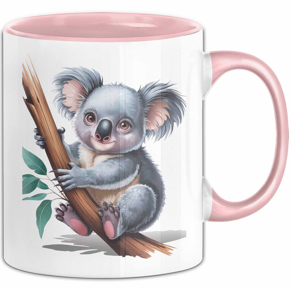 Koala Tierliebhaber Tasse Geschenk Lustige Geschenkidee Spruch (Rosa)