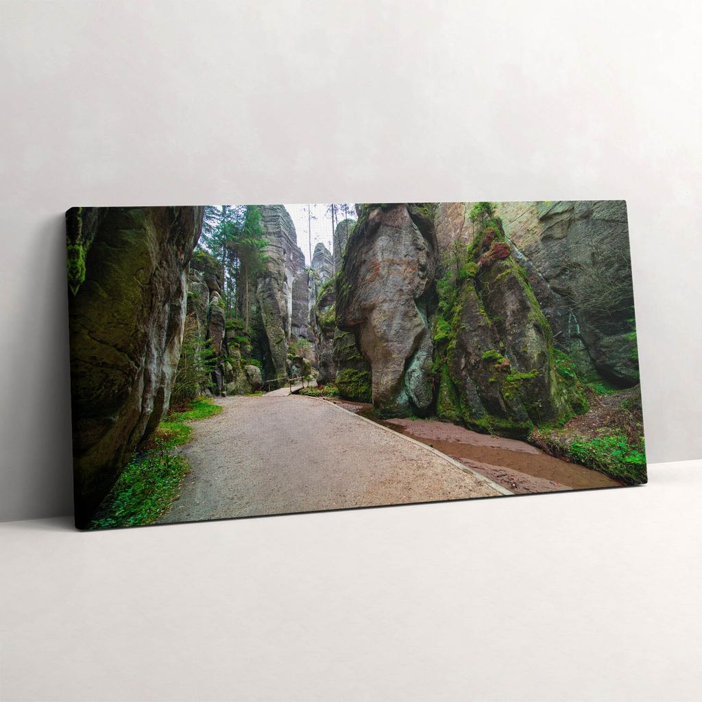Felsenstadt in der Tschechischen Republik – Leinwandbild Wandbild – 100x50 cm – Leinwandbilder – Wandbilder – Schlafzimmer – Flur