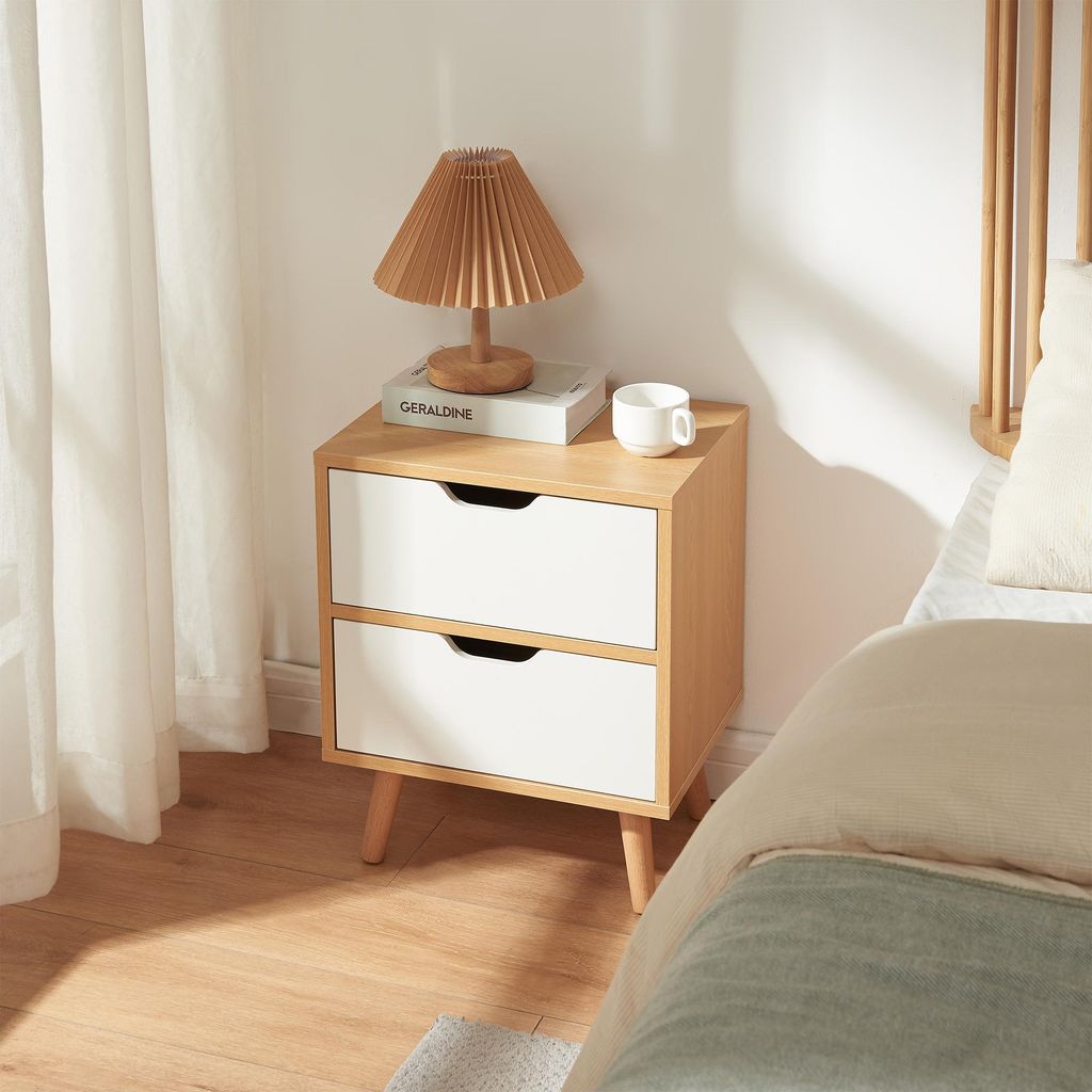 Comodino "Bordkak" con 2 cassetti 50 x 40 x 30 cm Gambe in Immagine del prodotto 