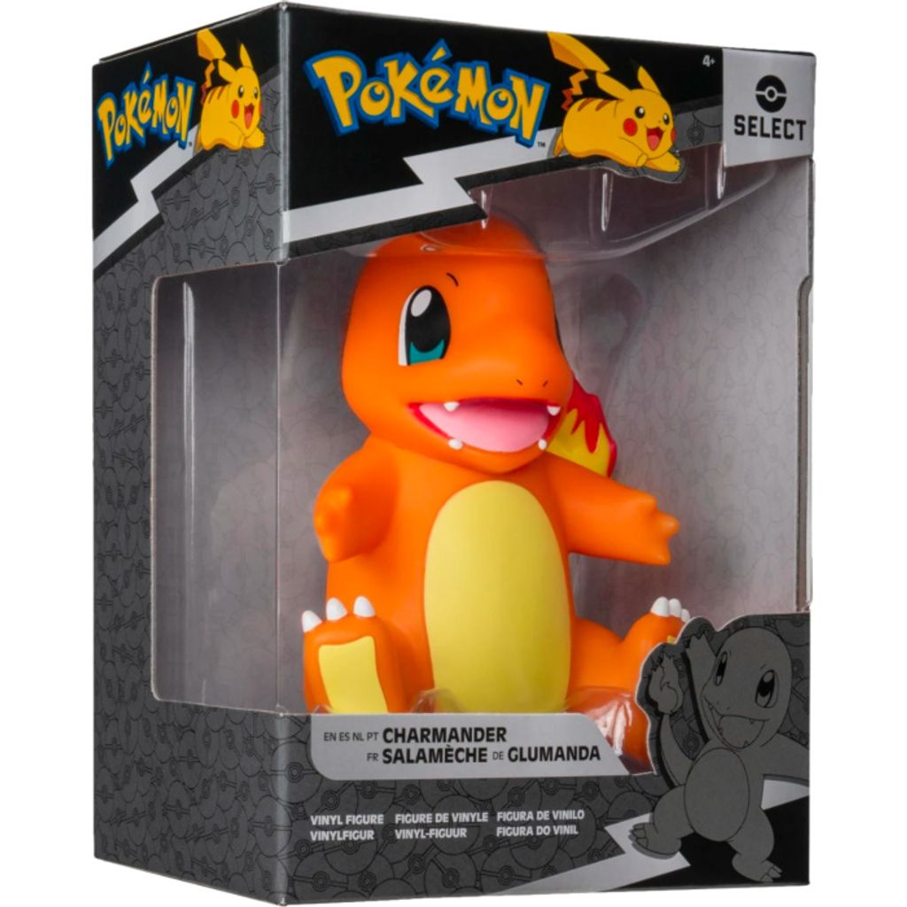 A Pokémon Charmander vinyl figure in its packaging.