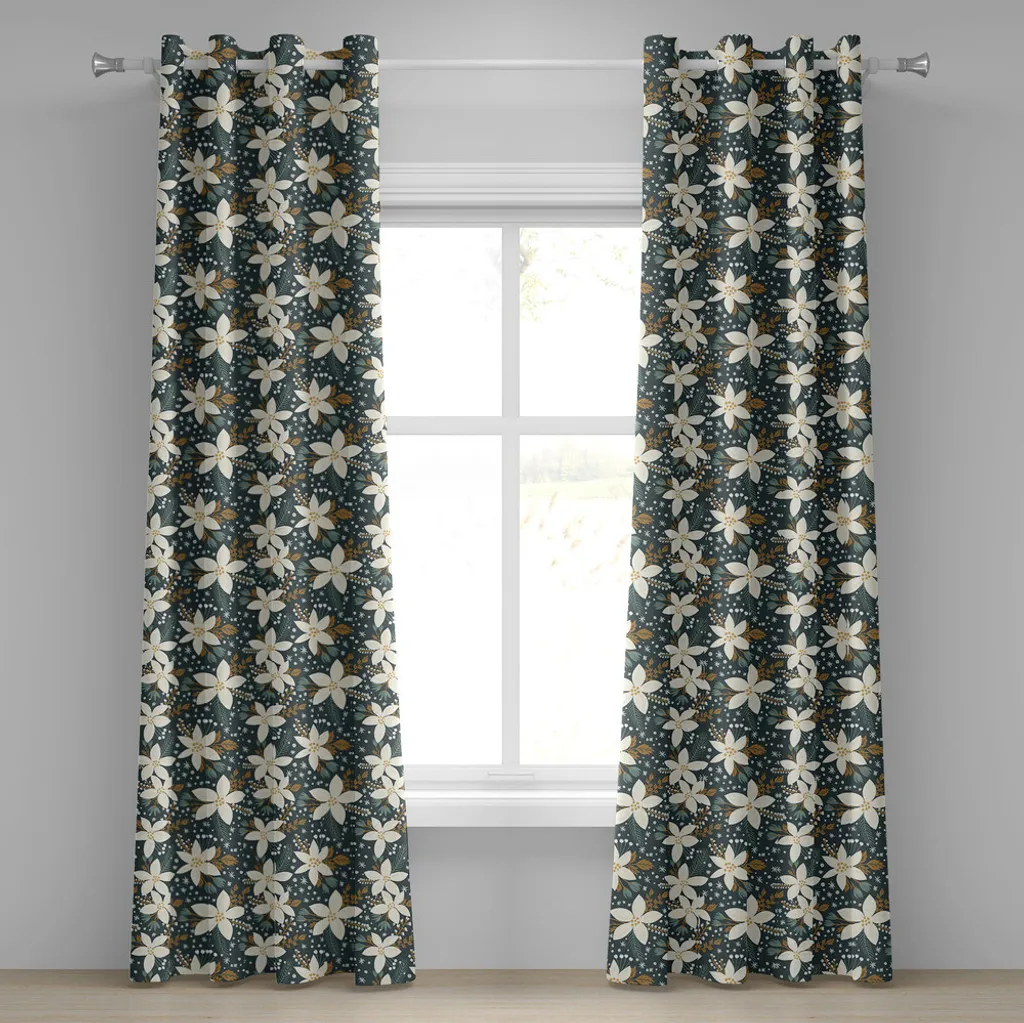 Rideaux occultants légers 280x245 cm motif fleurs pour intimité et style