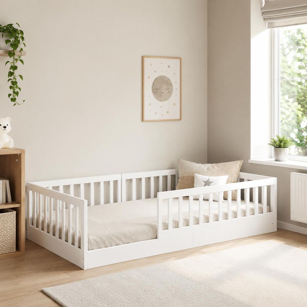 CADANI Timi letto a terra per bambini 90x200 cm, protezione Immagine del prodotto 
