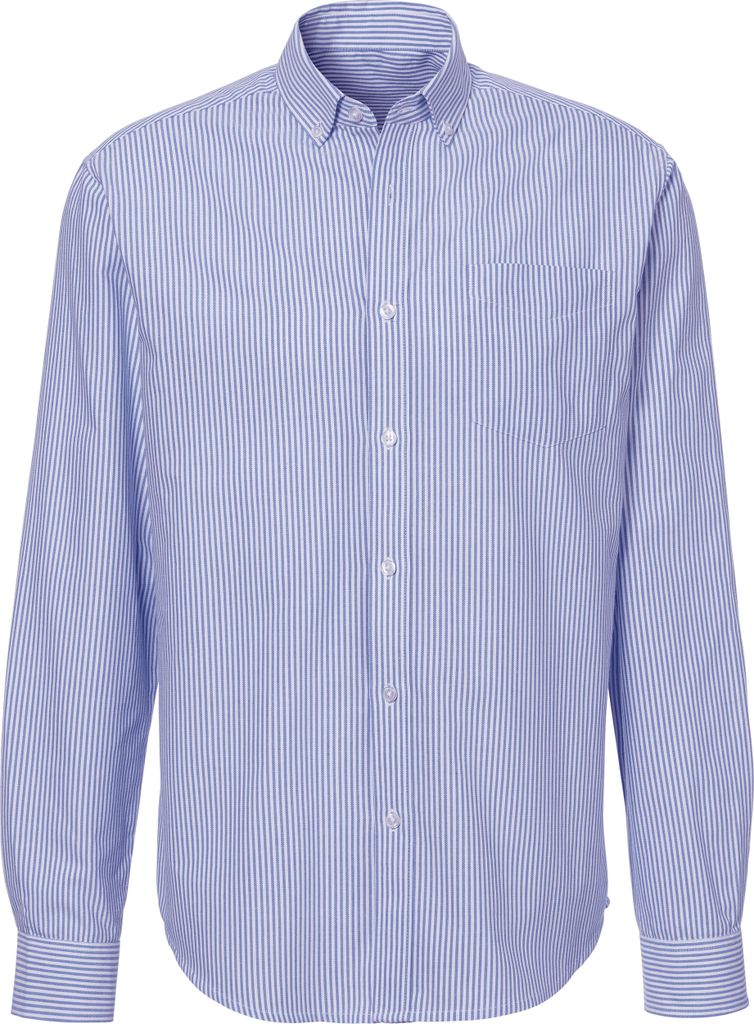 H.I.S. Langarmhemd blau / weiß Größe XL